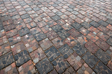 old road made of stone, photographed close up