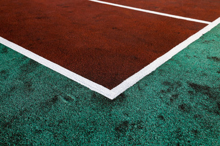 photographed close up with artificial coated markings on the stadium