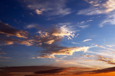 photographed close-up of a blue sky, where the clouds are