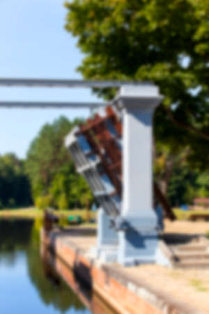 the old wooden bridge, photographed close-up, Defocusの写真素材