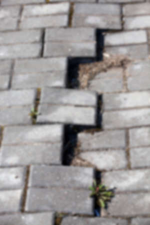 the old road, made of rocks and boulders, photographed close-up, defocusの写真素材