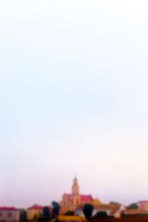 photographed landscape of the old town of Grodno, Belarus, defocusedの写真素材