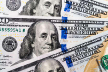 photographed close-up New American dollars, piled together, Defocusの写真素材