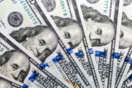 photographed close-up New American dollars, piled together, Defocusの写真素材