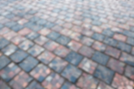 old road made of stone, photographed close-up, defocusedの写真素材