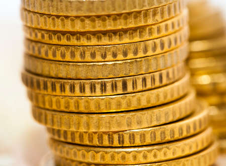 photographed close-up coins of the European Union - the euro. Little depth of fieldの写真素材