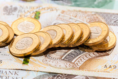 Polish money, close-upの写真素材