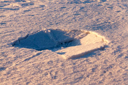 tracks in the snowの写真素材