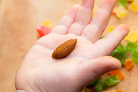 almond nuts used for making sweets and buns. Photo closeupの写真素材