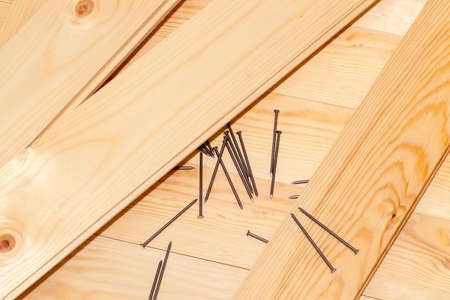 boards and nailsの写真素材