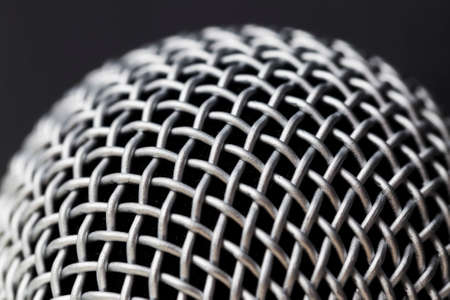 metal part of the microphone to get a good clean sound, closeupの写真素材