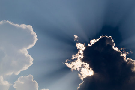Luminous because of the clouds sunshine in the summer, cloudy weather but with sunlight and places...