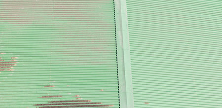 old green roof with a relief surface, close-up, top view