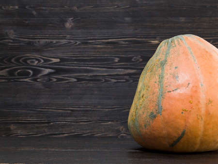 ripe pumpkin on the kitchenの写真素材