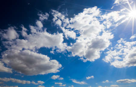 blue sky with white clouds during sunset, landscapeの写真素材