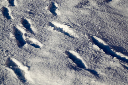 snow drifts in winter, snow of great thickness after snowfall