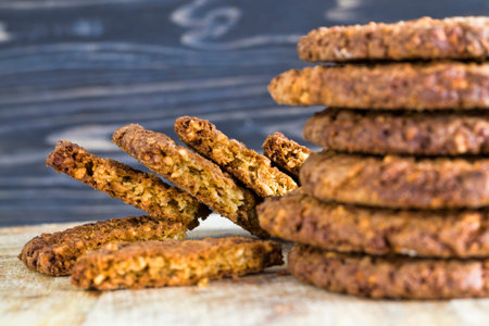 round-shaped cookies made from ordinary ingredients, home baking detailsの写真素材