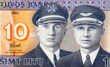 withdrawn Lithuanian litas, the country's currency in Europe, 10 litas