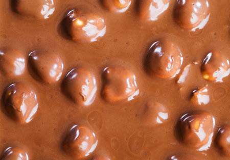 covered with a thick layer of milk sweet chocolate delicious and healthy hazelnuts, a large number...