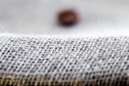 one roasted brown pleasant and very fragrant coffee grain, close-up of the fruit for making drinks,...