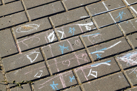 old road made of paving stones for traffic and pedestrians, close-up of a part of the public road,...