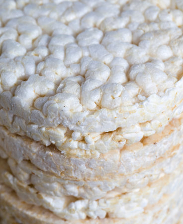healthy dry rice bread, diet food close-up