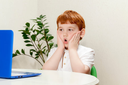 a boy with red hair