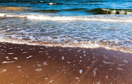 the undulating surface of the sea during a strong wind, the summer Baltic sea, beautiful nature on a...