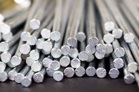 steel nails treated and galvanized, For better work, closeup of construction tools and materials