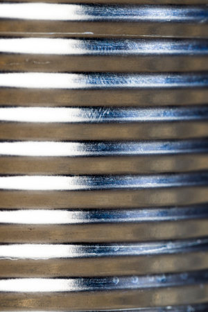 old metal can for food preservation, close up, canning to ensure long-term storage of foodの写真素材