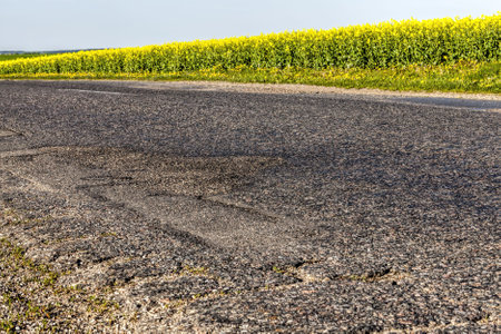 part of the road to traffic to make from scrap and available materials, the poor infrastructure in the areaの写真素材