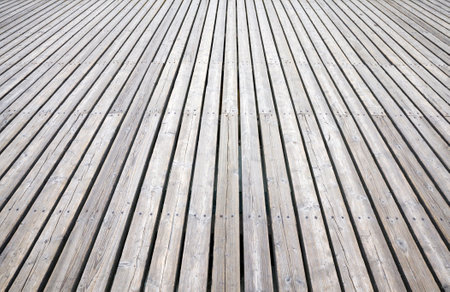 a simple road made of wood for the movement of pedestrians and people, stylized in the old countryの写真素材