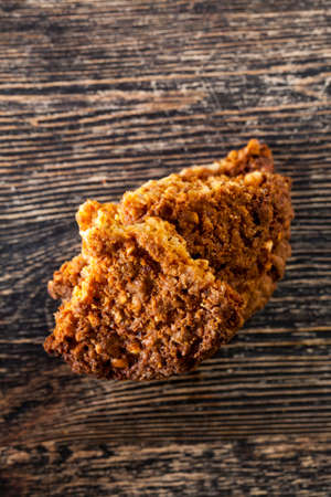 delicious shortbread cookies made from oatmeal, close-up of food productsの写真素材