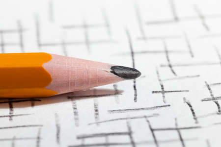 chaotic drawing in gray pencil on ordinary paper of poor quality, closeupの写真素材