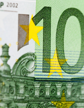 genuine European one hundred Euro bill, close-up of European Union cash used in different countries, obverse of the billの写真素材
