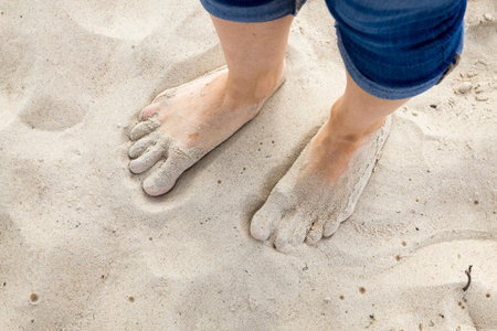 sea sand on the beach that left traces after people, beautiful sand on the beach