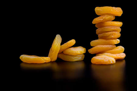 dehydrated dried ripe apricots, orange, traditional, useful the sweetness of the dried fruitの写真素材