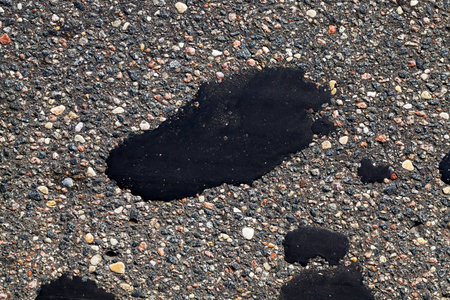 renovated paved public road for traffic, photo on a Sunny day