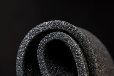 foam for safe packaging of objects and products, foamy soft foam for giving elasticity to objects or sound insulation or as a packaging material, close upの写真素材