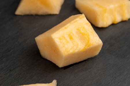 sliced sweet yellow melon, cooking with golden melonの写真素材