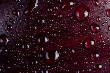 one wet eggplant covered with drops of water, ripe eggplant on the table before cookingの写真素材