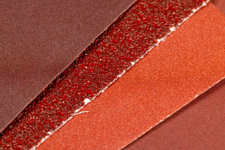 sandpaper of different color and grain size, sandpaper differs in color and grain size for different types of polishingの写真素材