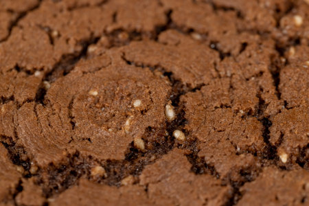 sweet chocolate-flavored biscuits with sesame seeds on the table