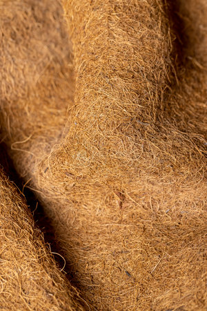 coconut fiber in the mattress to provide rigidity, made from coconut shavings glued together part of an old used mattressの写真素材