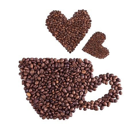Coffee cup made of coffee beans の写真素材