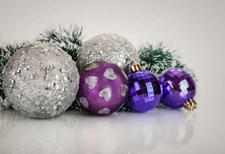 Card with Christmas balls  Happy New Yearの写真素材