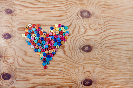 Colorful buttons heart. Valentines day backgroundの写真素材