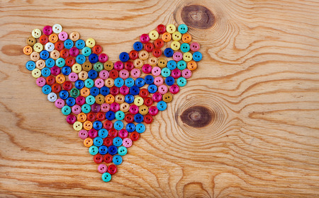 Colorful buttons heart. Valentines day backgroundの写真素材