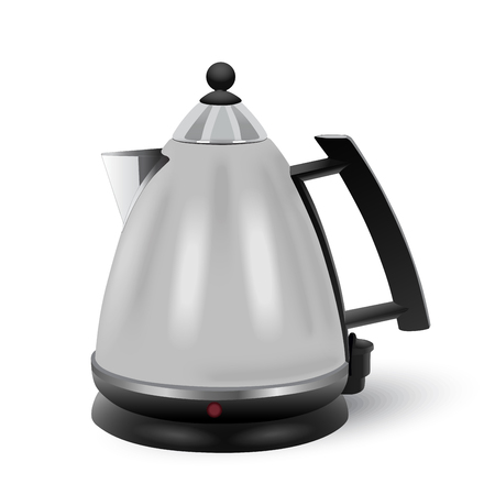 Vector abstract stainless electric kettle isolated on white backgroundのイラスト素材