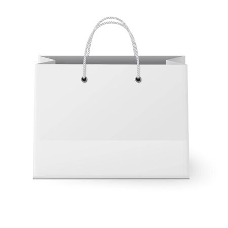 White shopping paper bag isolated on white backgroundのイラスト素材